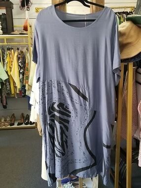 Pomelo Slate Blue Relaxed Tunic Top